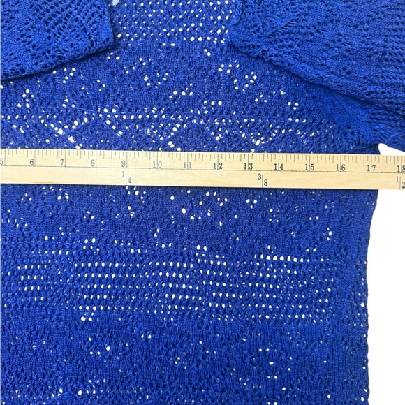 Chicos Blue Coverup Tunic Embroidered Boho Hippie Fringe Festival Size 0 (XS) - Picture 8 of 9